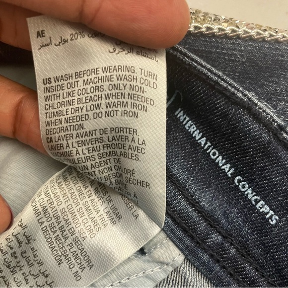 Inc Denim Embellished Skinny Leg, Petite Fit  Jeans Size 10P Glitter Sparkles - Picture 6 of 10